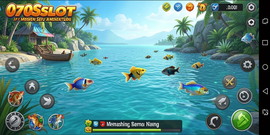 Tampilan gameplay 070SLOT dengan aksi memancing yang mendebarkan.