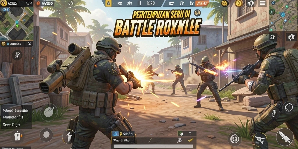 Tangkapan layar dari gameplay menegangkan di ASG55 Battle Royale.