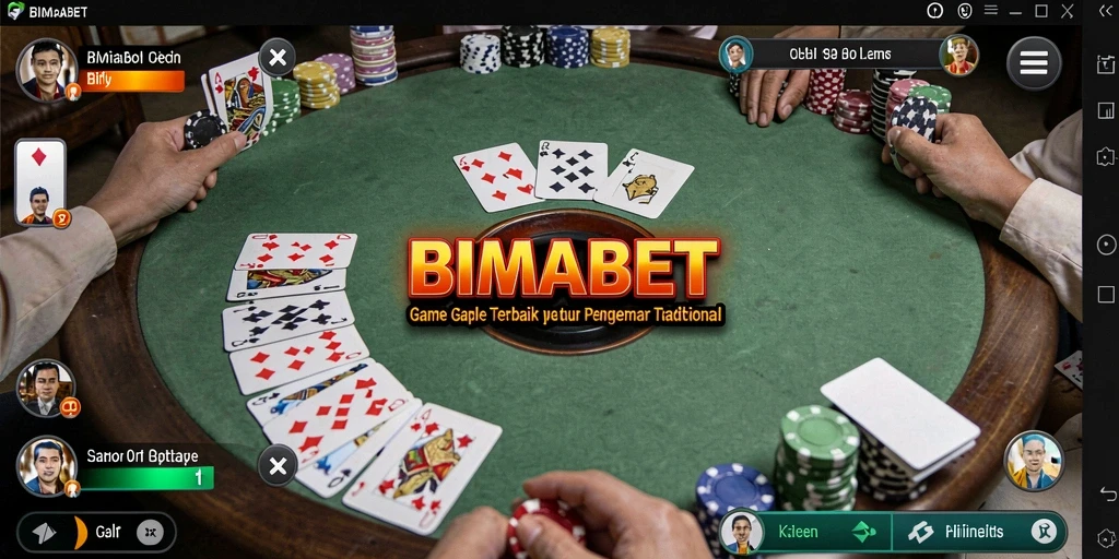 Tampilan gameplay seru saat bermain Gaple di BIMABET.