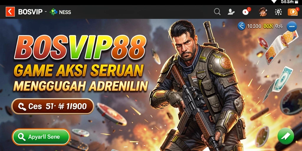 Screenshot utama BOSVIP88 menampilkan aksi seru gameplay yang menegangkan.