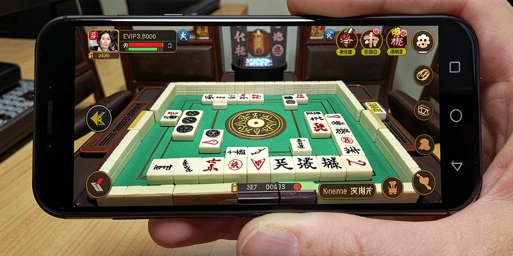 Tampilan gameplay yang menarik dari EVIP3 dengan desain Mahjong yang menawan.