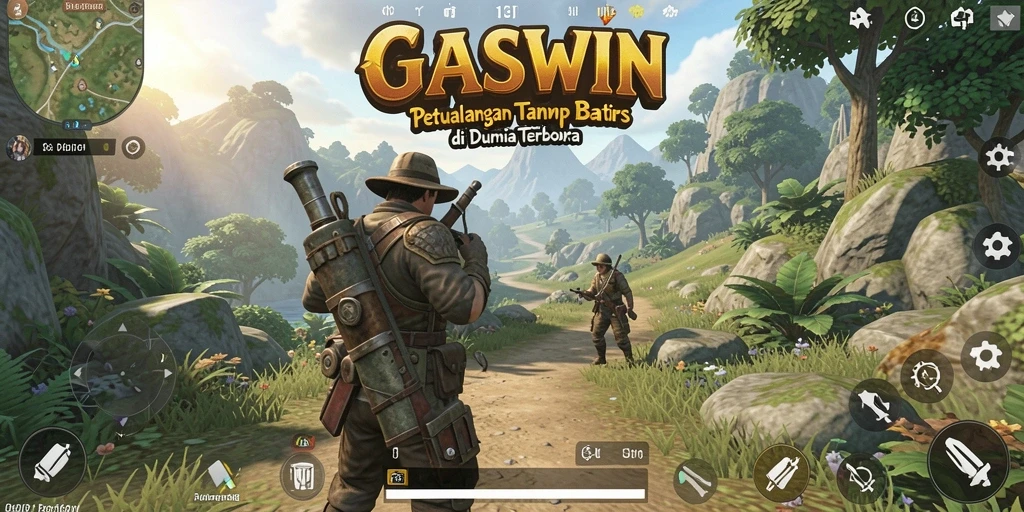 Gameplay GASWIN yang menakjubkan dalam dunia terbuka.