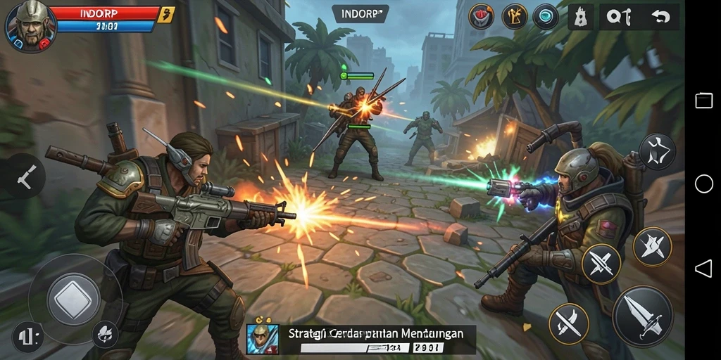 Tampilan gameplay INDORP yang penuh strategi dan taktik.