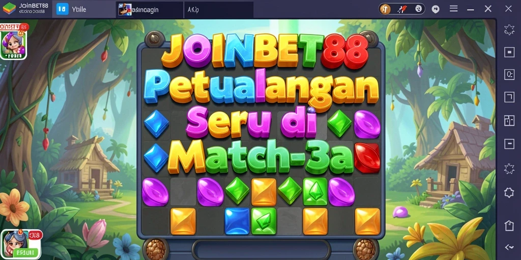 Tampilan gameplay seru dengan grafis Match-3 yang ceria.