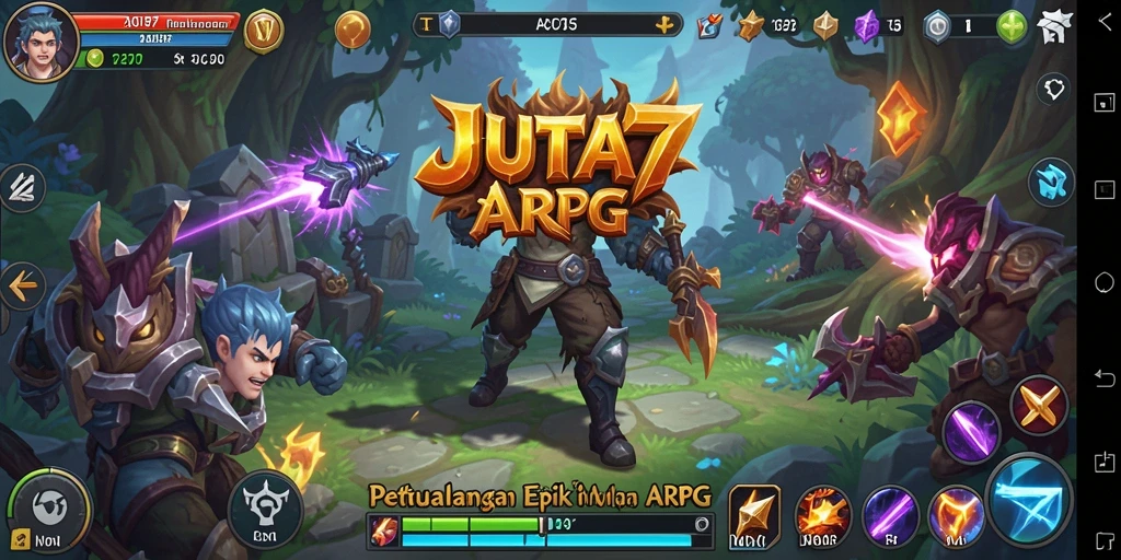 Tangkapan layar menampilkan aksi mendebarkan dalam permainan ARPG JUTA7.