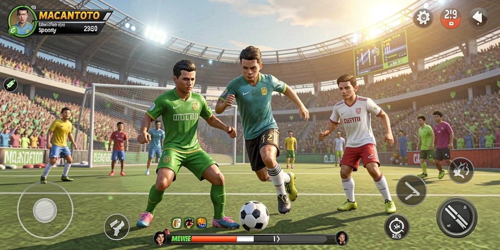 Tampilan seru dari gameplay MACANTOTO yang menunjukkan aksi olahraga.