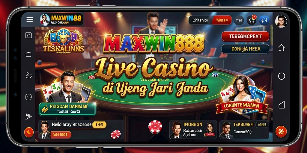 Screenshot gameplay MAXWIN88 yang menunjukkan suasana Live Casino yang menarik.