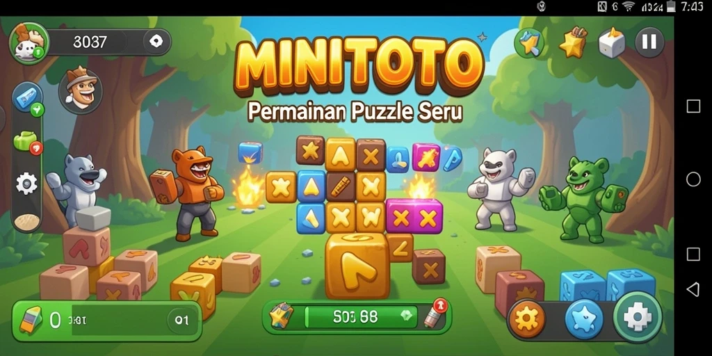 Gameplay MINITOTO menampilkan tantangan Puzzle yang menarik dan interaktif.