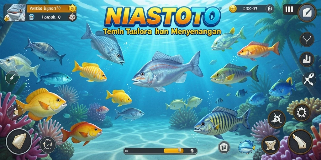 Tangkapan layar NIASTOTO menampilkan aksi seru saat menembak ikan.