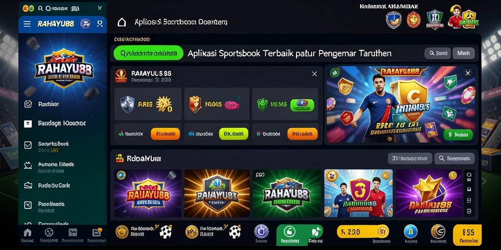 Tampilan antarmuka aplikasi RAHAYU88 saat melakukan taruhan olahraga.