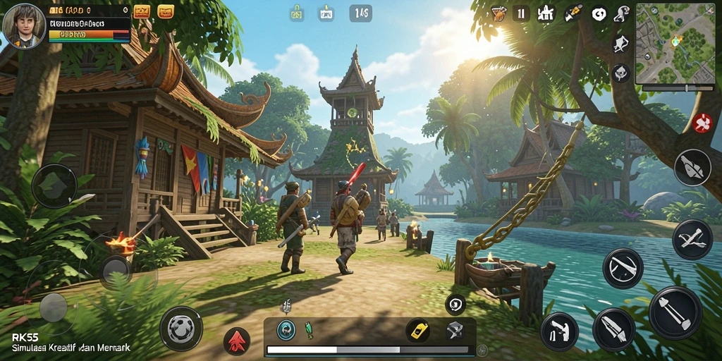 Tangkapan layar gameplay RK55 menampilkan simulasi yang mengasyikkan.