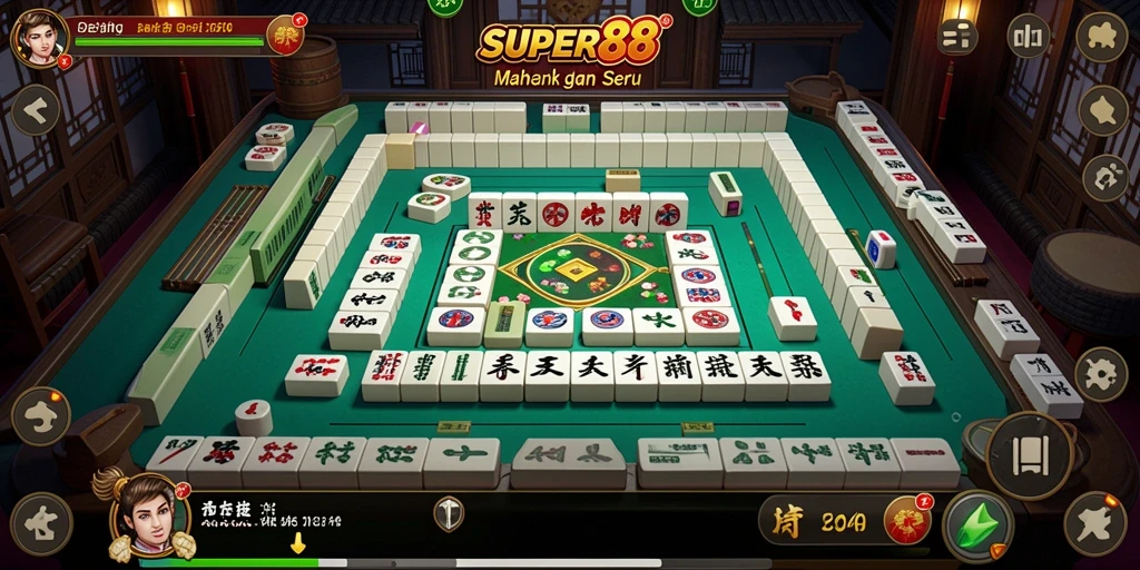 Screenshot SUPER88 menampilkan aksi seru permainan Mahjong yang menantang.