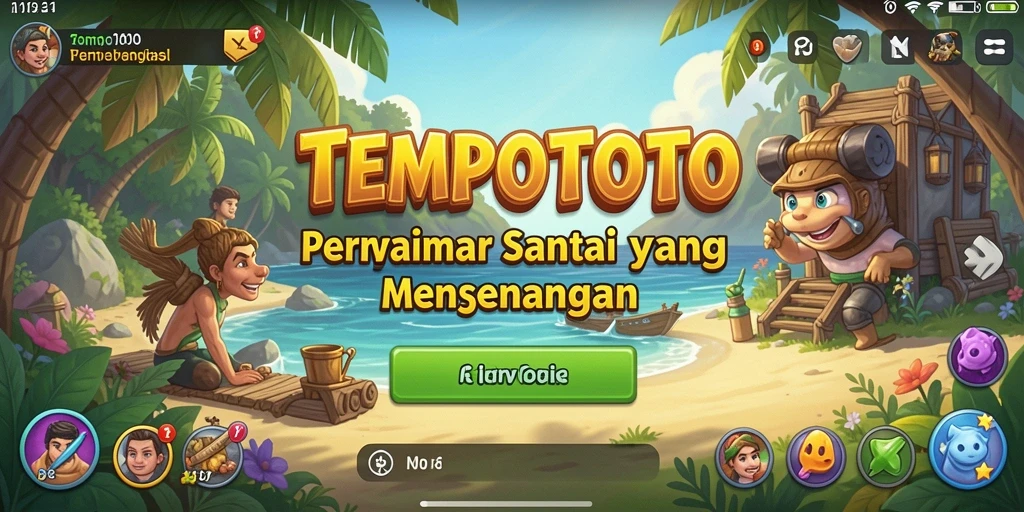 Tampilan gameplay menarik dan ceria di TEMPOTOTO.
