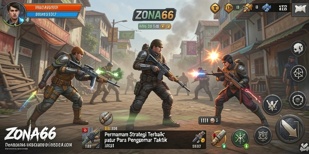 Screenshot gameplay ZONA66 menampilkan strategi dan taktik yang mendebarkan.